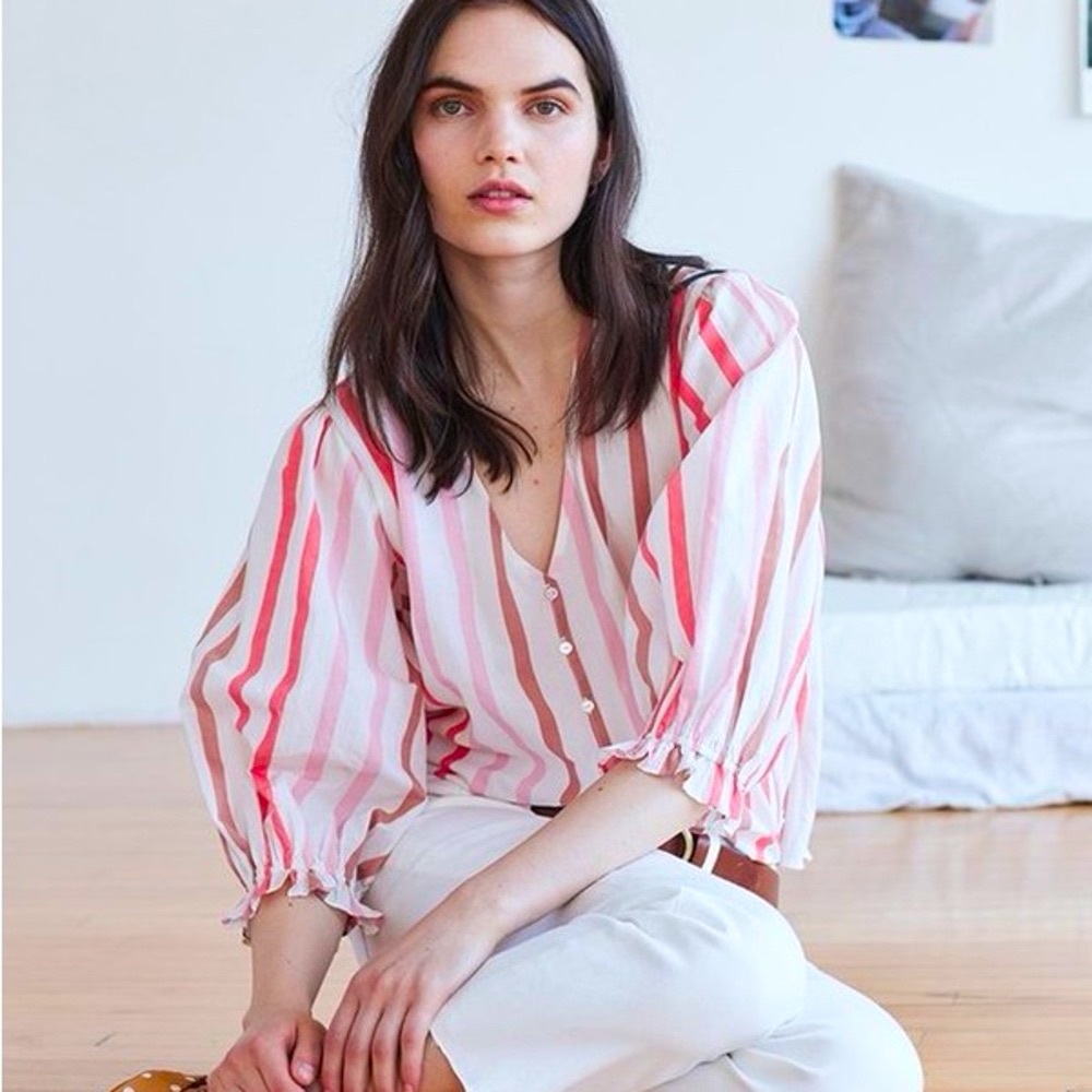 VELVET BY GRAHAM & SPENCER Whitley Ombré Stripe Blouse